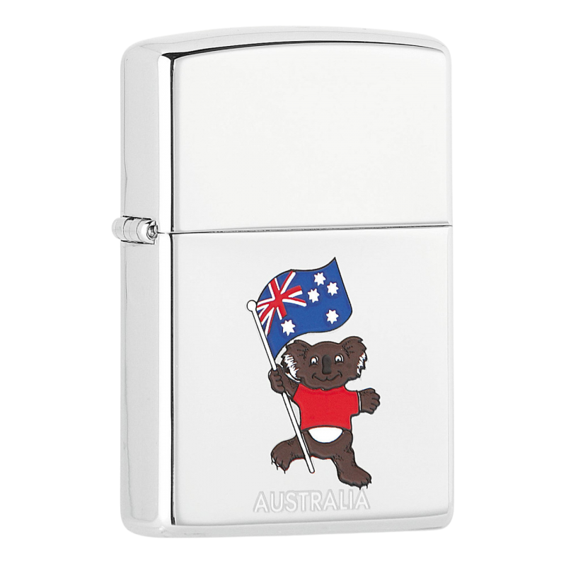 Australia koala zippo 鏡面仕上げ Zippo Australian Koala with Flag | Chrome