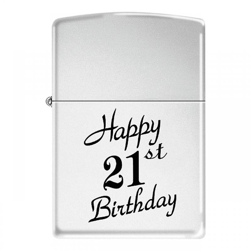 Zippo Happy 21st High Polish | Chrome