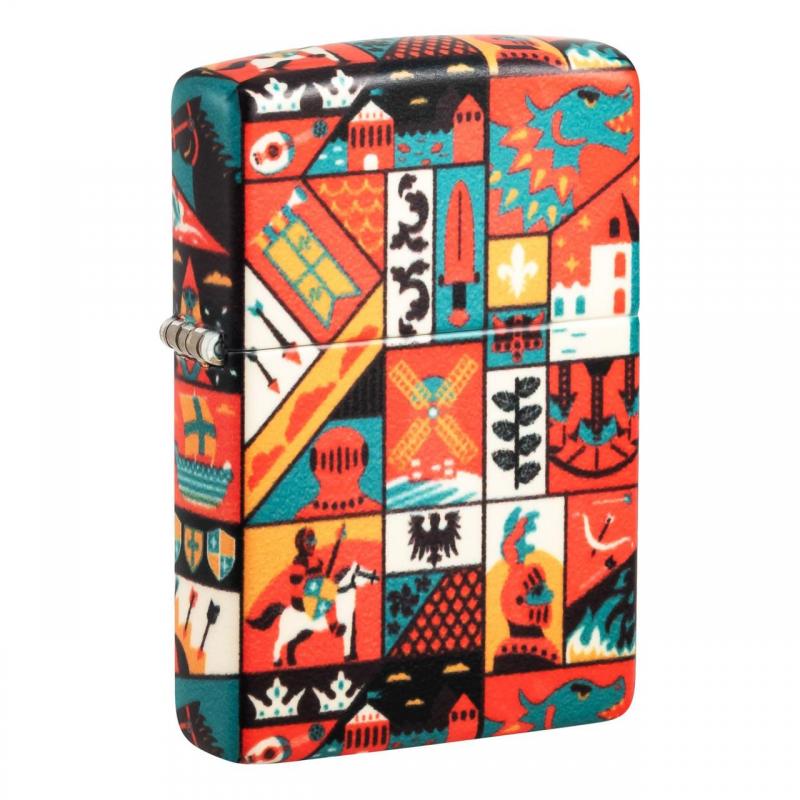 Zippo 540 Colour Lighter | Chequered Mythology Matte