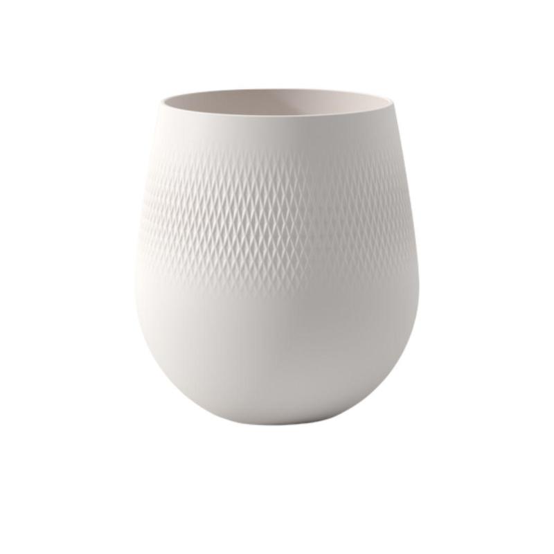 Villeroy and Boch Manufacture Collier Blanc Carré Vase | 20.8x23cm