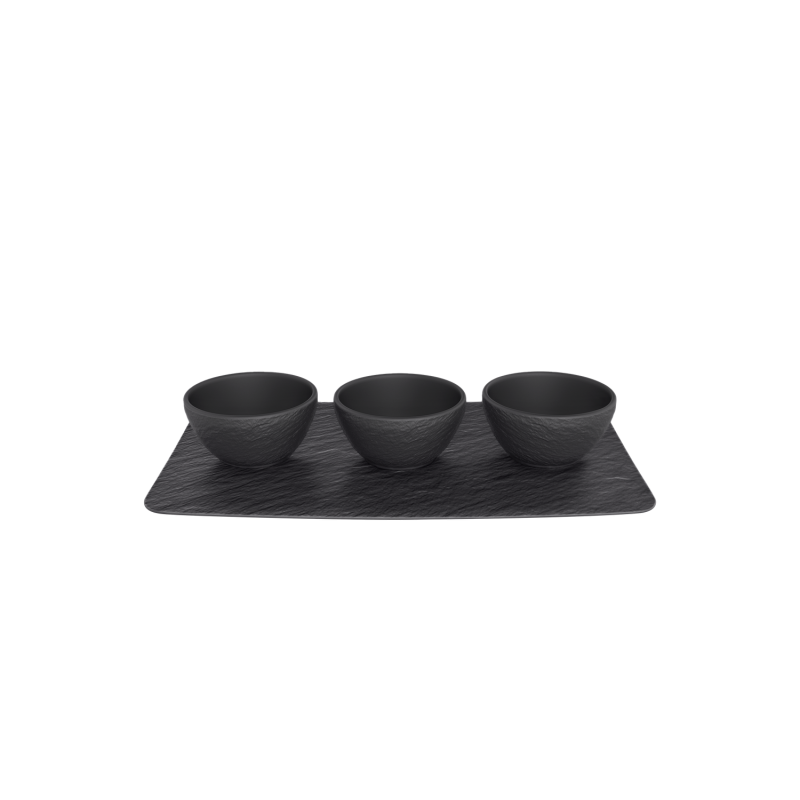 Villeroy and Boch Manufacture Rock Dip Bowl Set | 4 Piece