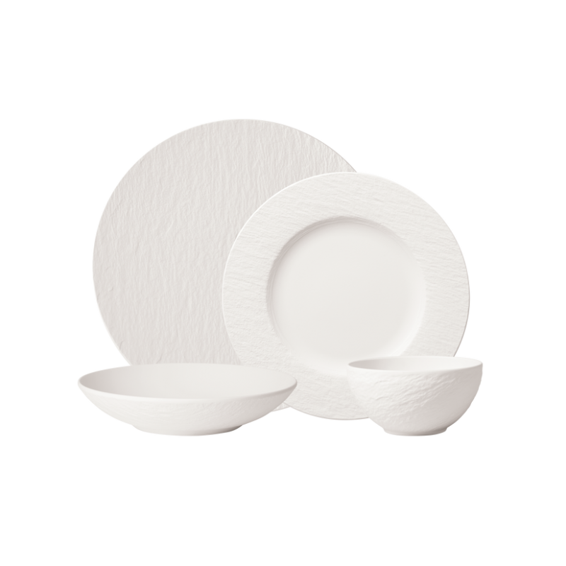 Villeroy and Boch Manufacture Rock Blanc Dinner Set | 8 Piece