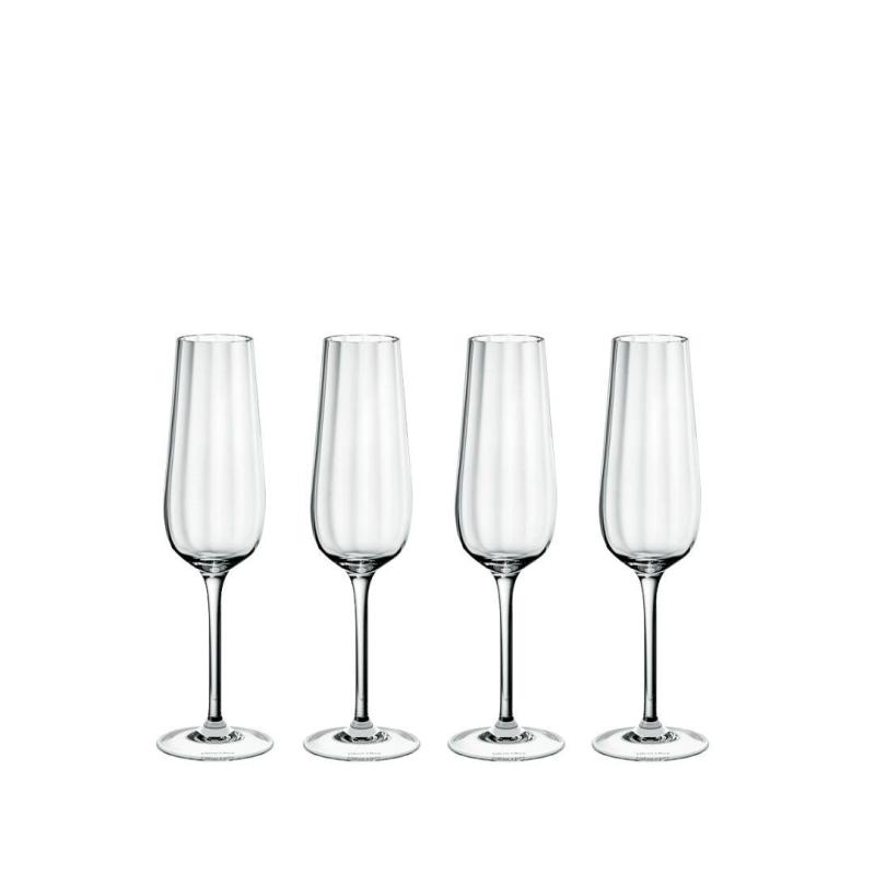 Villeroy and Boch Rose Garden Sparkling Wine/Champagne Glass 120ml | 4 Piece