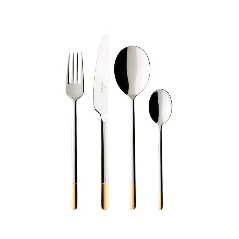 Villeroy and Boch Ella Partially Gold Plated Cutlery Set | 24 Piece