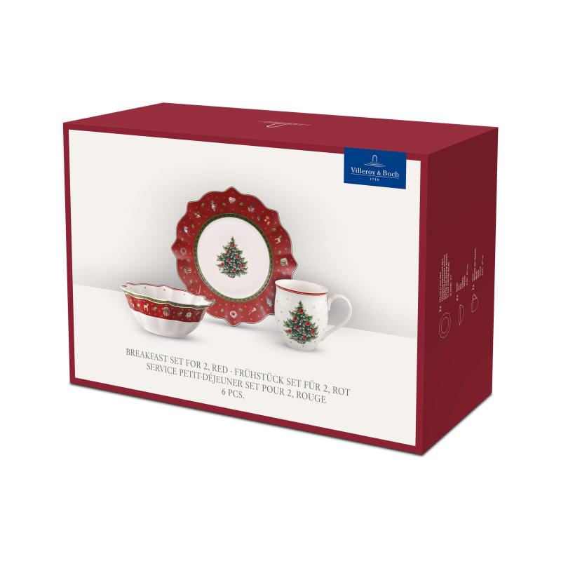 Villeroy and Boch Christmas Toy's Delight Breakfast Set Red | 6 Piece