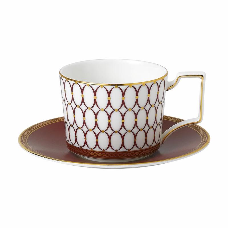 Wedgwood Renaissance Red Teacup & Saucer