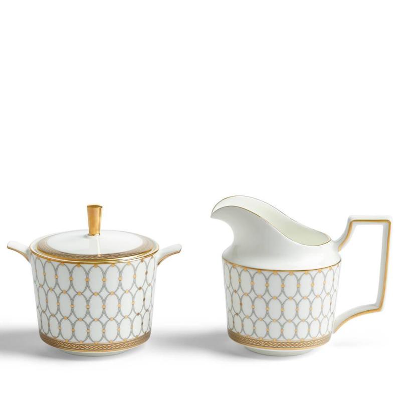 Wedgwood Renaissance Grey Sugar & Creamer