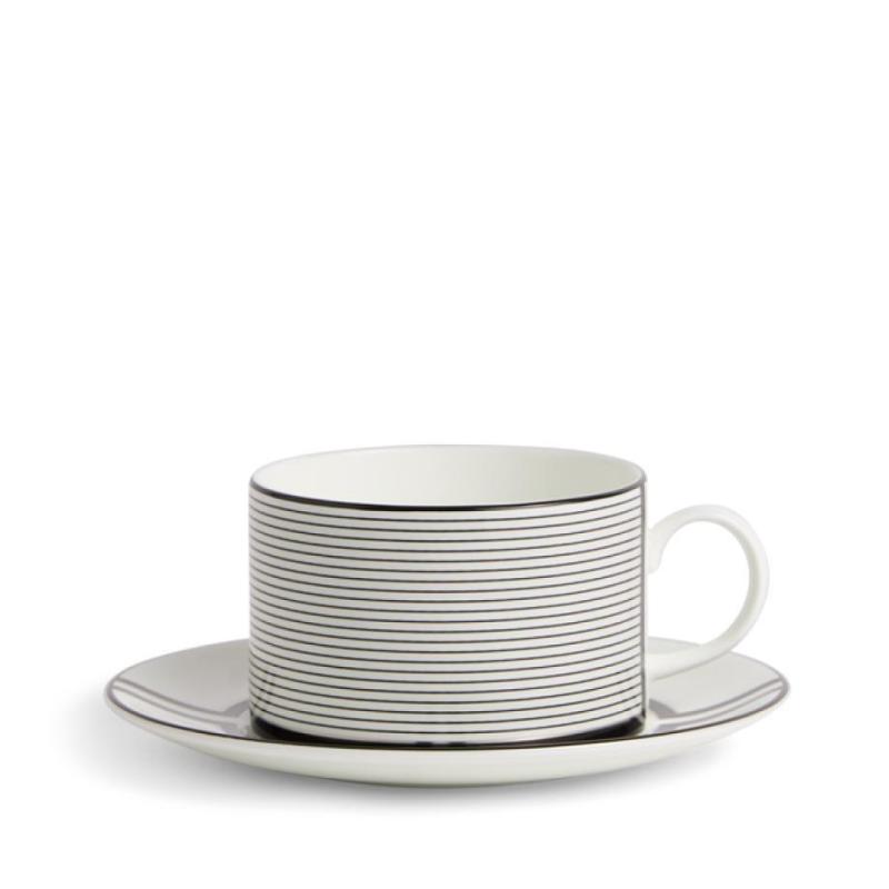 Wedgwood Vera Wang Luxe Graphite Teacup Saucer V2 | 235ml