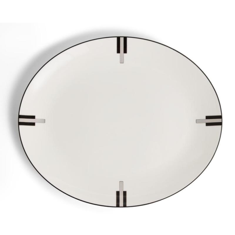 Wedgwood Vera Wang Luxe Graphite Oval Platter | 33.2cm