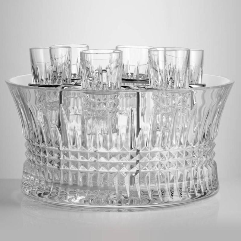 Waterford Lismore Diamond Vodka Set | Serving Bowl & 6 Shot Glasses