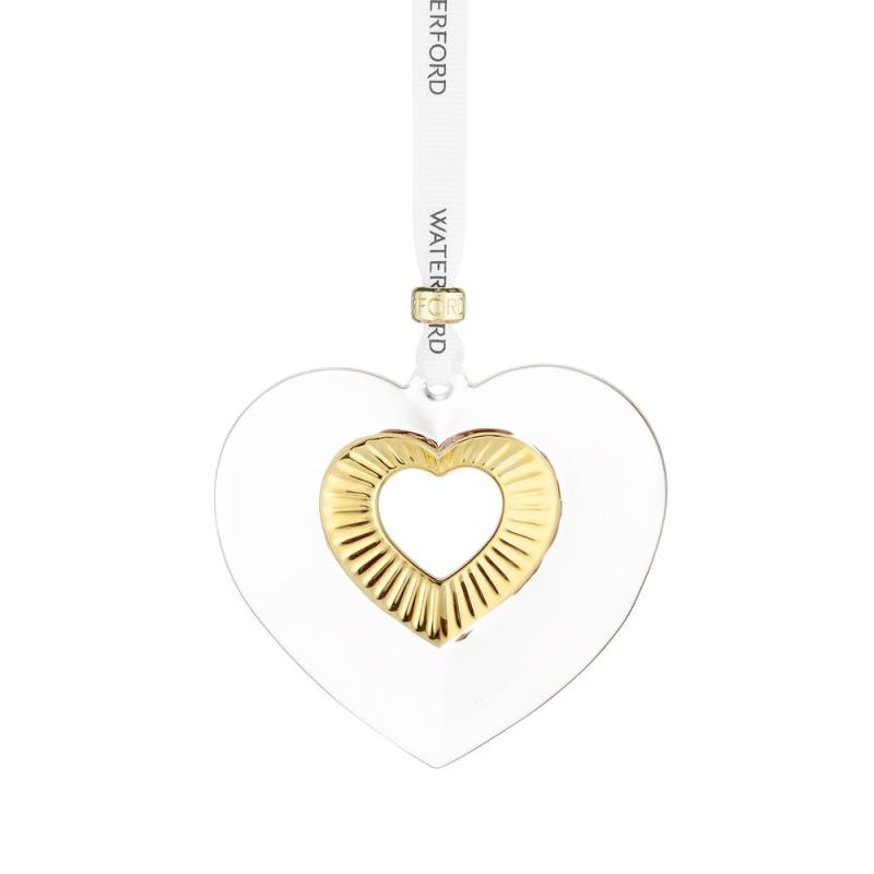 Waterford Crystal Ornament | Heart Gold