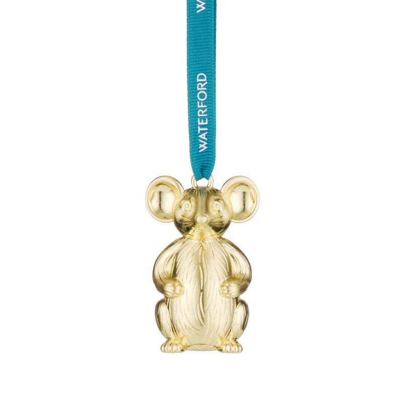 Waterford Golden Metal Ornament | Mouse