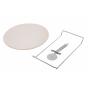 Davis & Waddell Round Pizza Stone with Rack and Cutter 3pc set