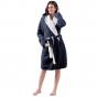 Bambury M/L Reversible Sherpa Hooded Robe | Navy/White
