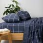 Bambury Acton Flannelette Sheet Set | Double | Blue