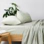 Bambury Gingham Flannelette Sheet Set | King Single