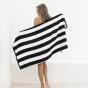 Bambury Cabana Stripe Beach Towel 75 x 150cm | Black