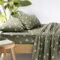 Bambury Cocos Flannelette Sheet Set Olive | Single