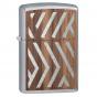 Zippo Walnut Emblem Herringbone Sweep Lighter