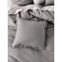 Linen House Nimes Linen Tailored Cushion 48x48cm | Ash 
