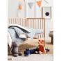 Linen House Smiles All Round Cot Coverlet | Sugar-Smoke