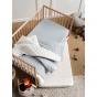 Linen House Smiles All Round Cot Coverlet | Sugar-Smoke