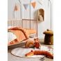 Linen House Smiles All Round Cot Coverlet | Sugar-Apricot 