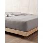 Linen House Nimes Linen Fitted Sheet 50cm | King | Ash