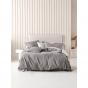 Linen House Nimes Linen Quilt Cover Set | Single | Ash 