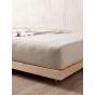 Linen House Nimes Linen Fitted Sheet 50cm | King | Natural 