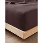 Linen House Nimes Linen Fitted Sheet 50cm | King | Espresso
