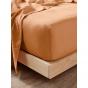Linen House Nimes Linen Fitted Sheet 50cm | Queen | Terracotta