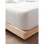 Linen House Nimes Linen Fitted Sheet 50cm | Queen | White 