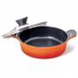 Neoflam Venn Low casserole Orange with Glass Lid 24cm | Orange