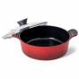 Neoflam Venn Low Casserole Red with Glass Lid 28cm