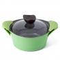 Neoflam Nature+ 20cm Casserole Induction with Glass Lid | Apple Green