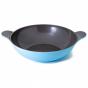 Neoflam Amie Two Handles Wok Pan with Glass Lid Induction 36cm | Cyan 