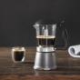Leaf & Bean Padua Glass Stovetop Espresso Maker Black 3 Cups