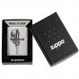 Zippo Sword Skull Design Brushed Chrome