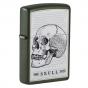 Zippo Skull Page Design Green Matte