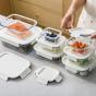 Lock & Lock Clear Glass Rectangle Container White | 160ml