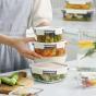 Lock & Lock Clear Glass Square Container White | 750ml