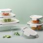 Lock & Lock Clear Glass Rectangle Container White | 630ml