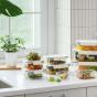 Lock & Lock Clear Glass Rectangle Container White | 630ml