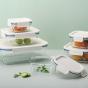 Lock & Lock Clear Glass Rectangle Container White | 1L