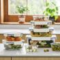 Lock & Lock Clear Glass Rectangle Container White | 2L