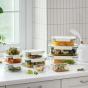 Lock & Lock Clear Glass Container Set White | 10 Piece
