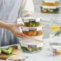 Lock & Lock Clear Glass Container Set White | 10 Piece
