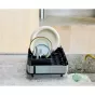 Joseph Joseph Extend Steel Plus Expandable Dish Drainer with Wine Glass Rack | Black