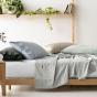 Linen House Augusta 500TC Cotton Sateen Split King Sheet Set | King | White